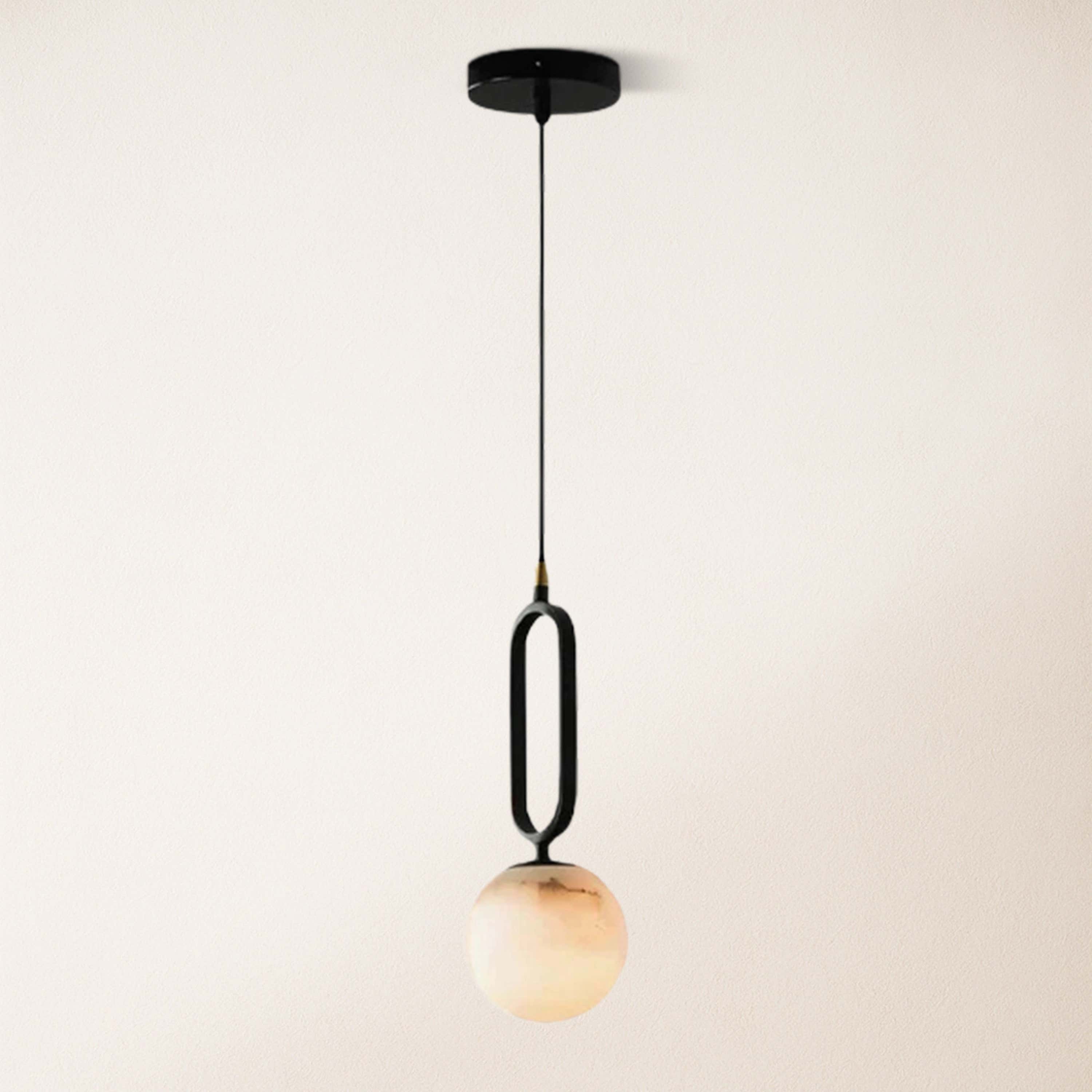 Dadaly Alabaster Small Art Ball Pendant 5.9''D