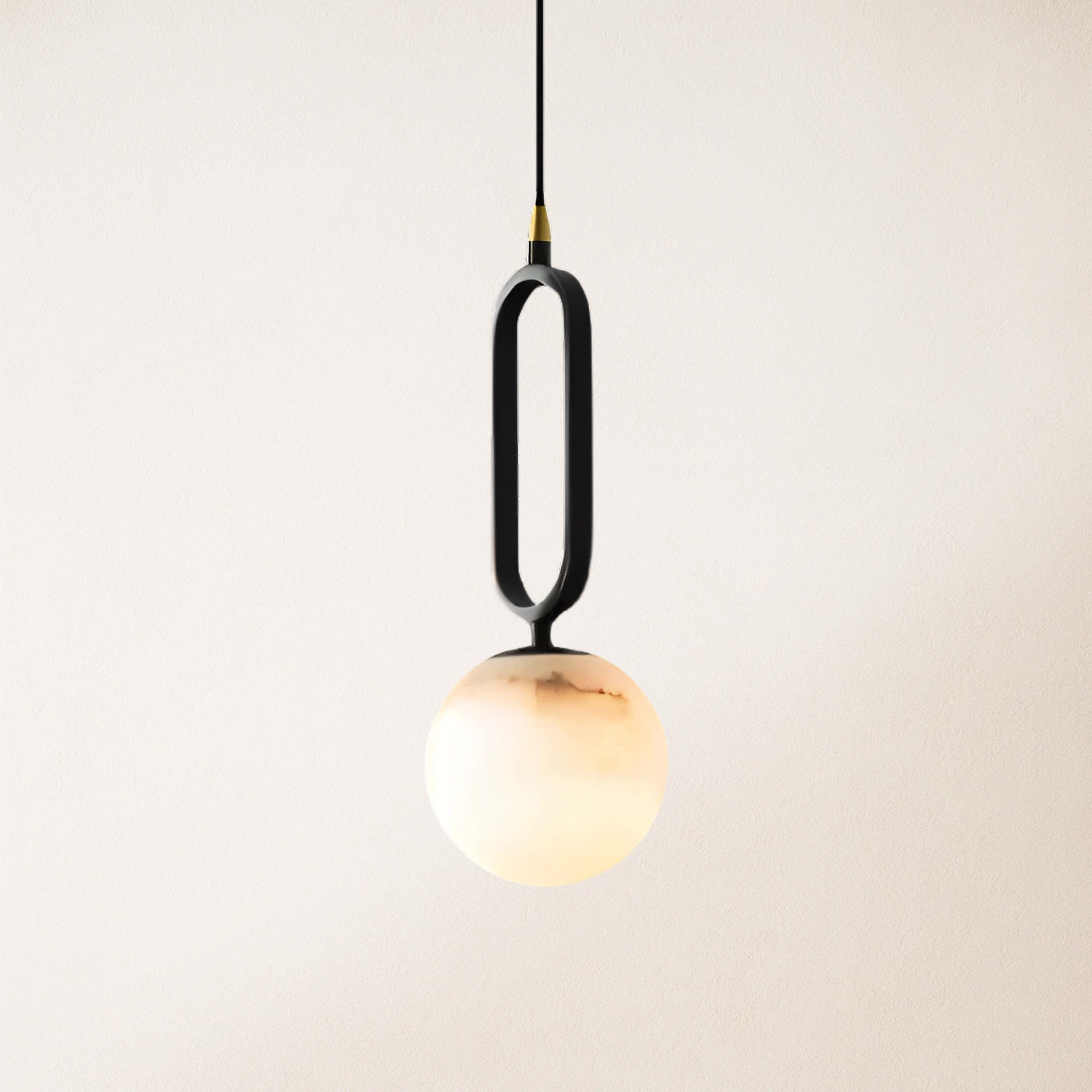 Dadaly Alabaster Small Art Ball Pendant 5.9''D