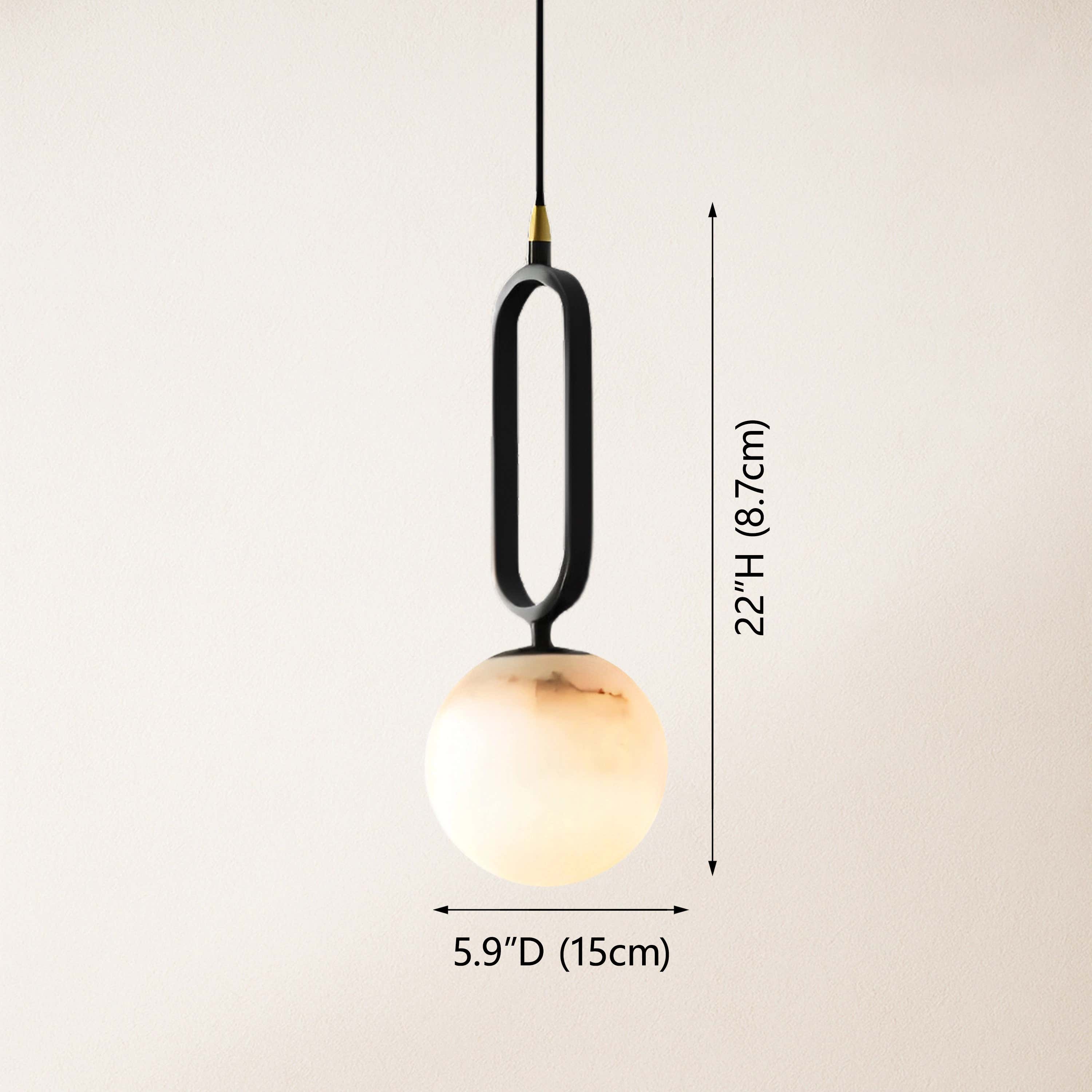 Dadaly Alabaster Small Art Ball Pendant 5.9''D