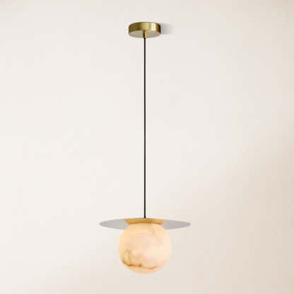 Dadaly Garfield Spanish Alabaster Small Art Bedside Pendant 16"D