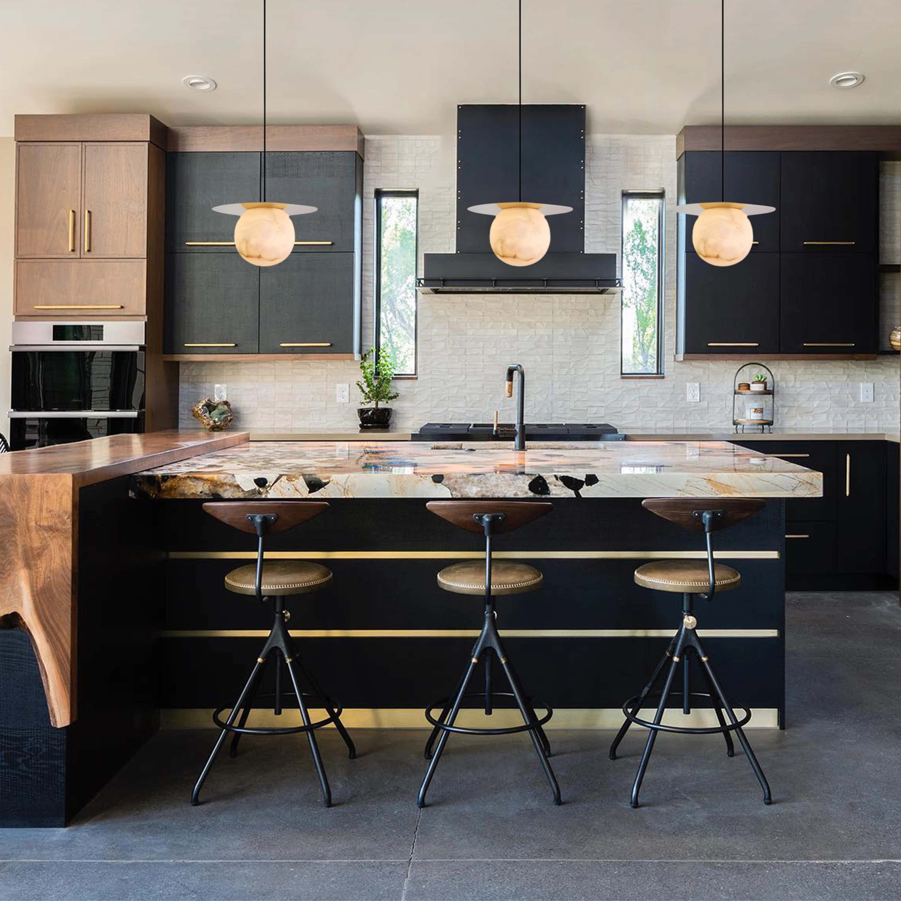 Dadaly Garfield Spanish Alabaster Small Art Bedside Pendant 10"D