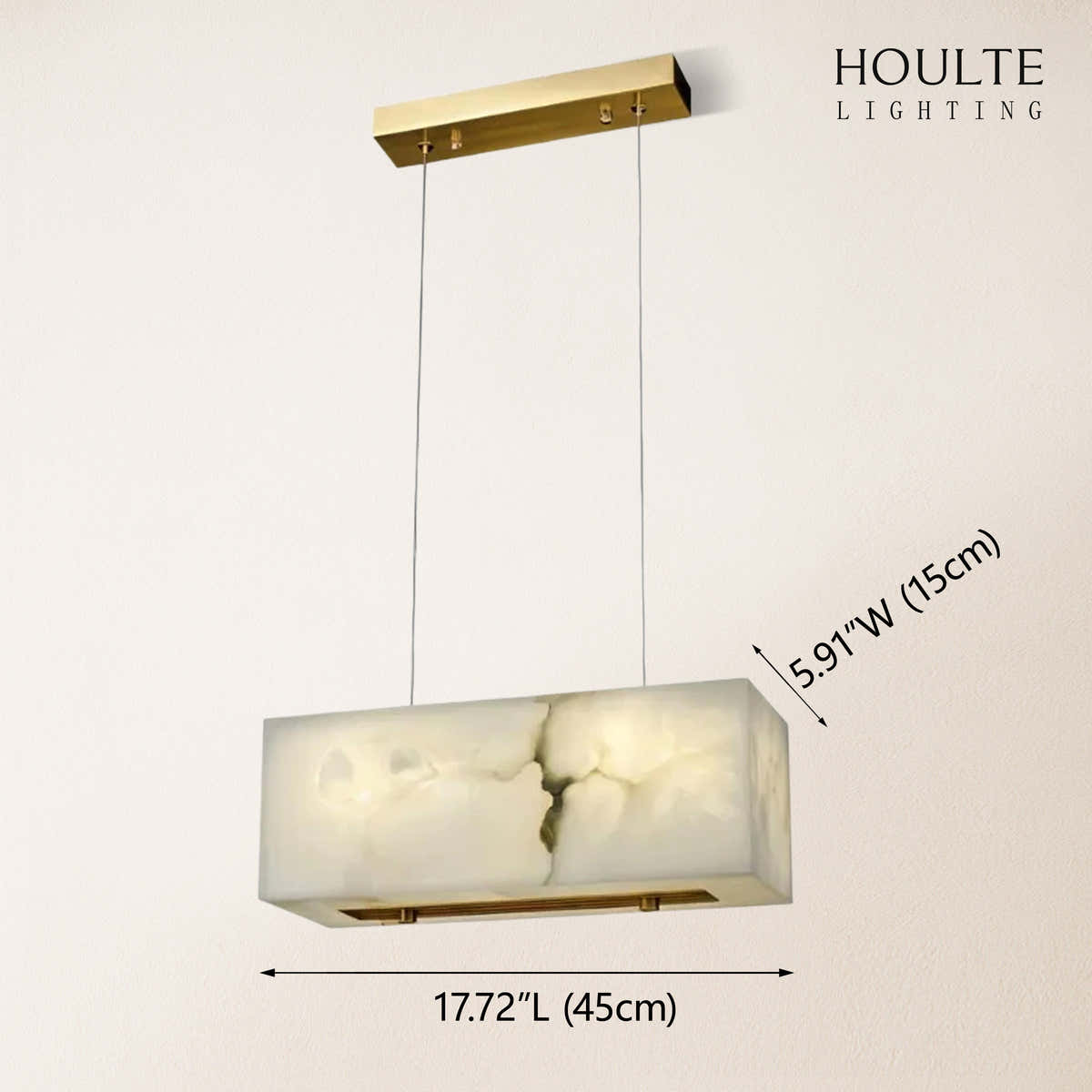 Dave Alabaster Cuboid Dining Room Chandelier 17.7"L dimensions 1