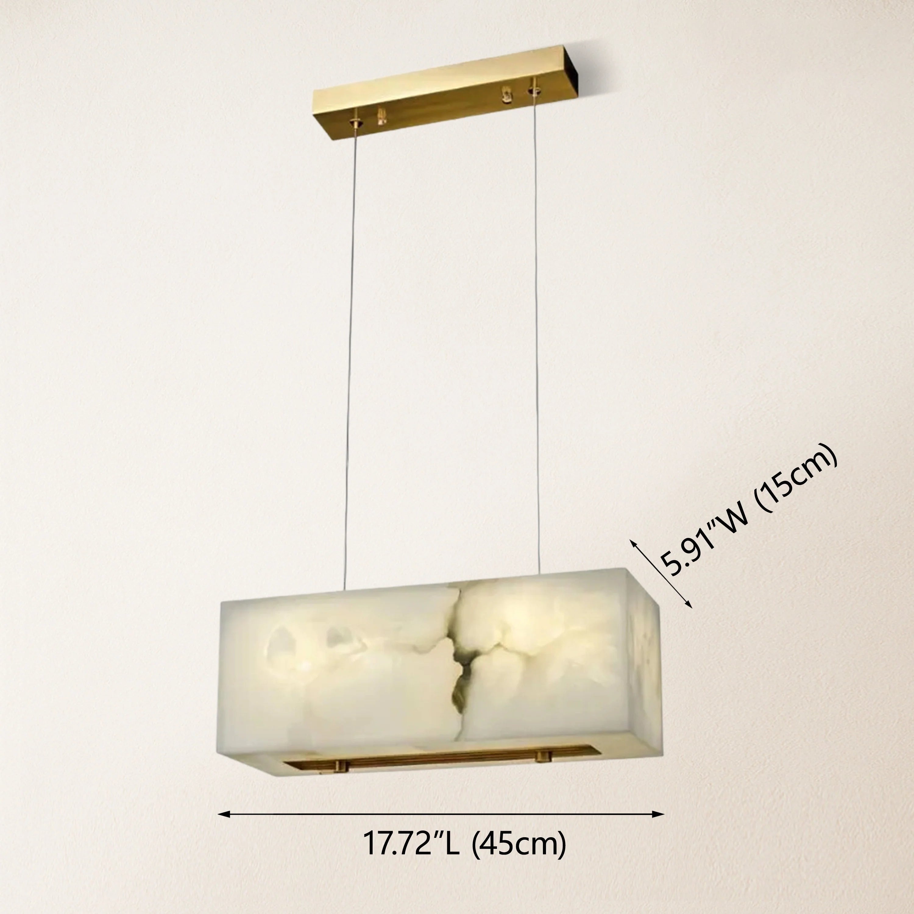 Dave Alabaster Cuboid Dining Room Chandelier 17.7"W