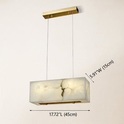 Dave Alabaster Cuboid Dining Room Chandelier 17.7"W#Finish_Gold