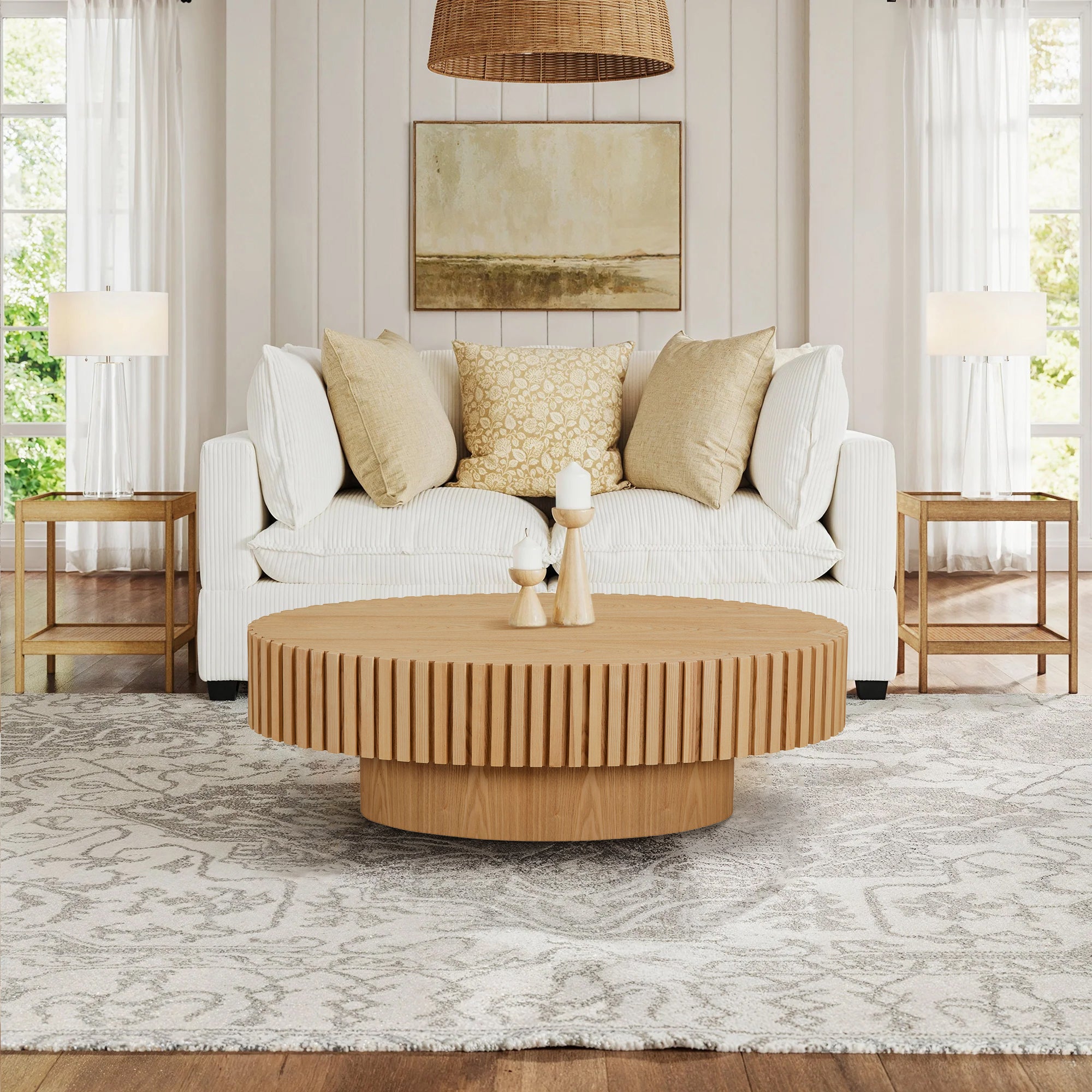 Drum Round Coffee Table 43.7"