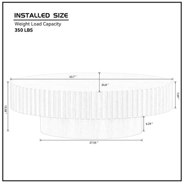 Drum Round Coffee Table 43.7"