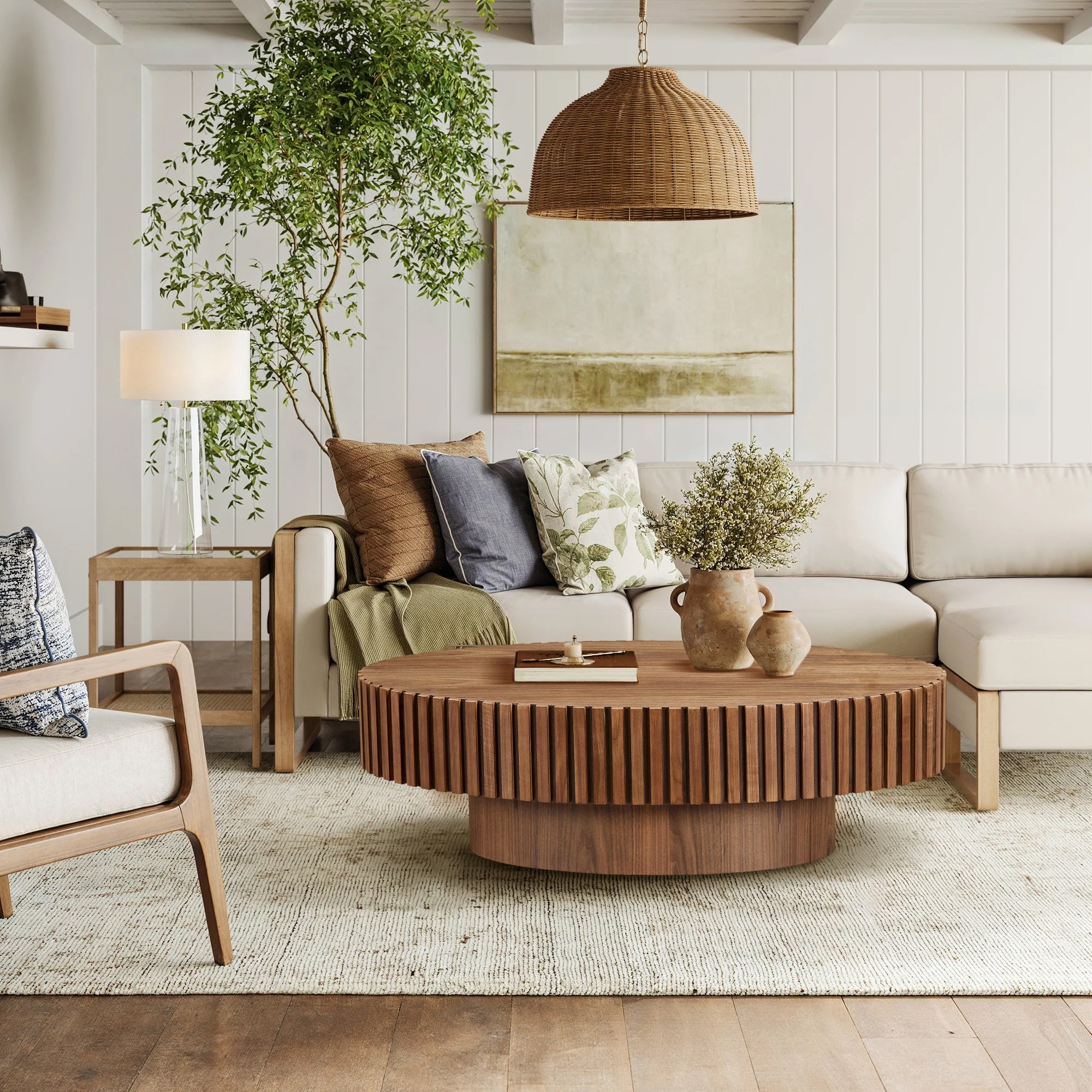 Drum Round Coffee Table 43.7"