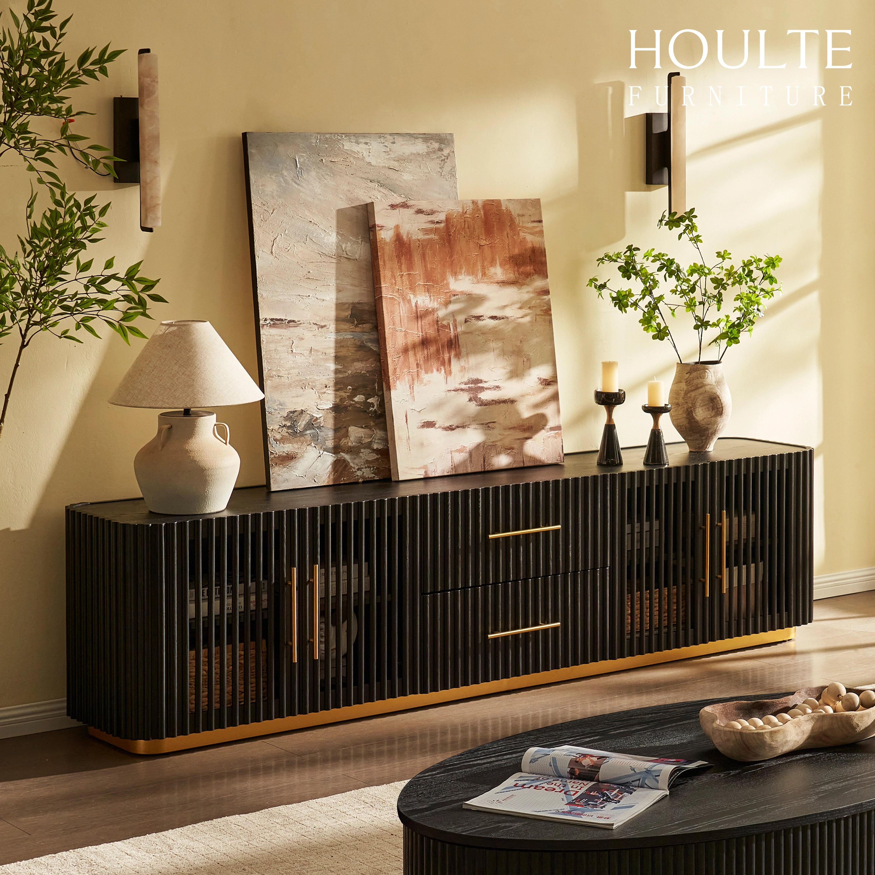 Holton Oak Media Console 91"W
