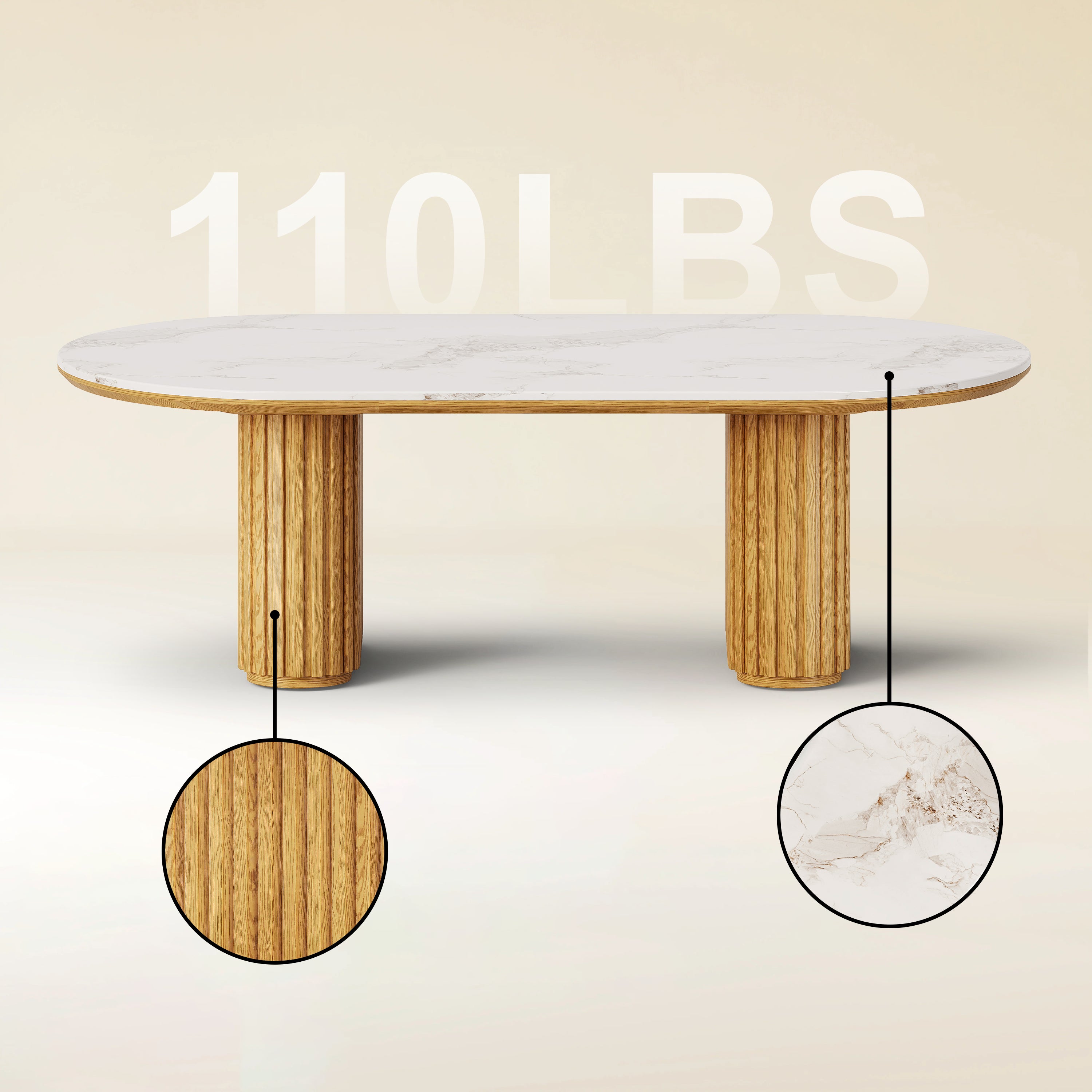 Emery Sintered Stone Coffee Table 48"W