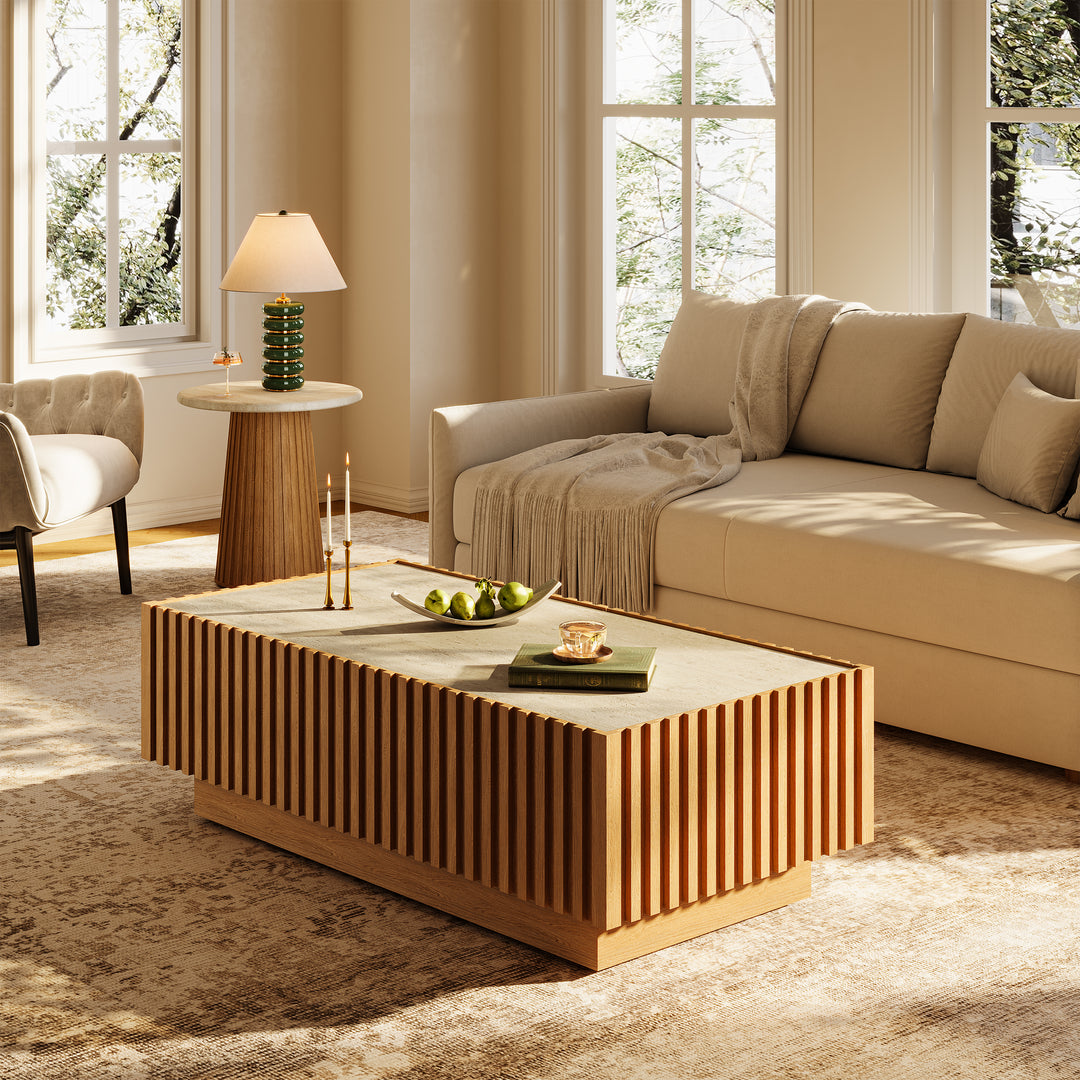 Contemporary side table close-up with premium material finish