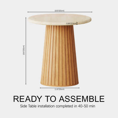 Emery Sintered Stone Side Table 20"W