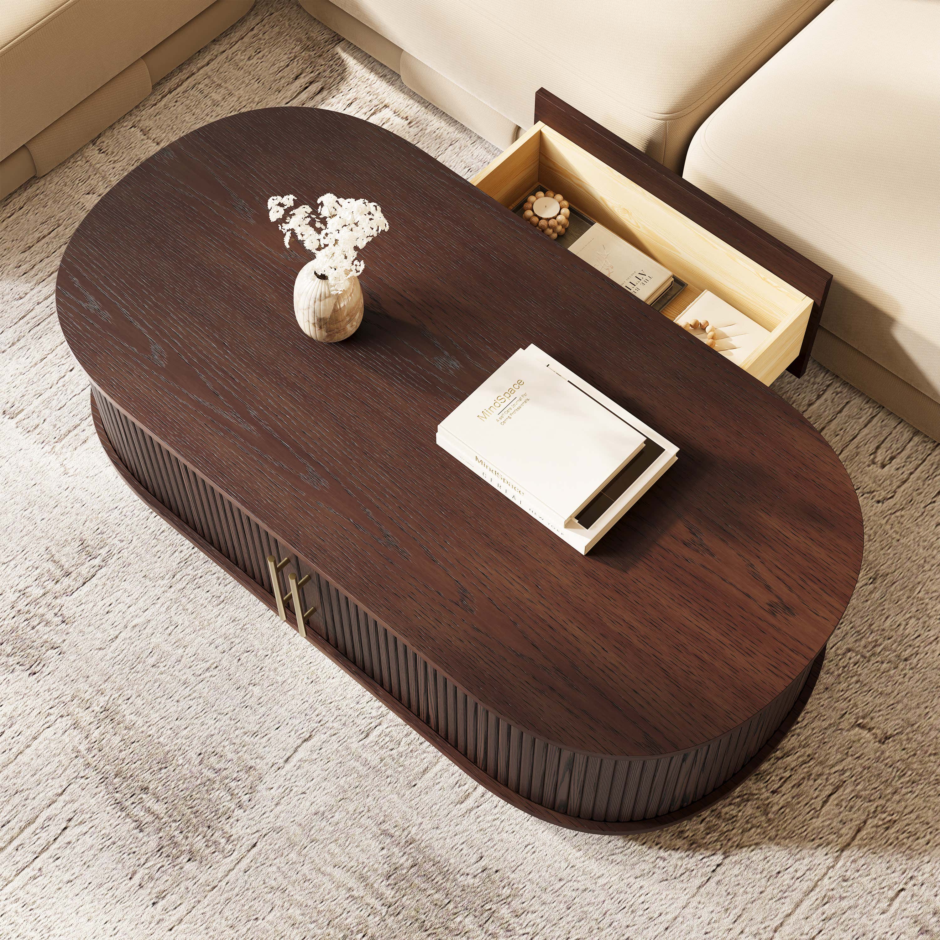 Sledin Sliding Door Coffee Table 55"W