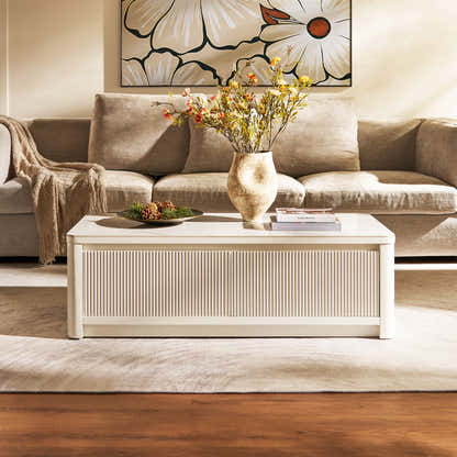 Celia Burnt Stone Coffee Table 47"