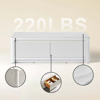 Celia Burnt Stone Media Console And Coffee Table Set