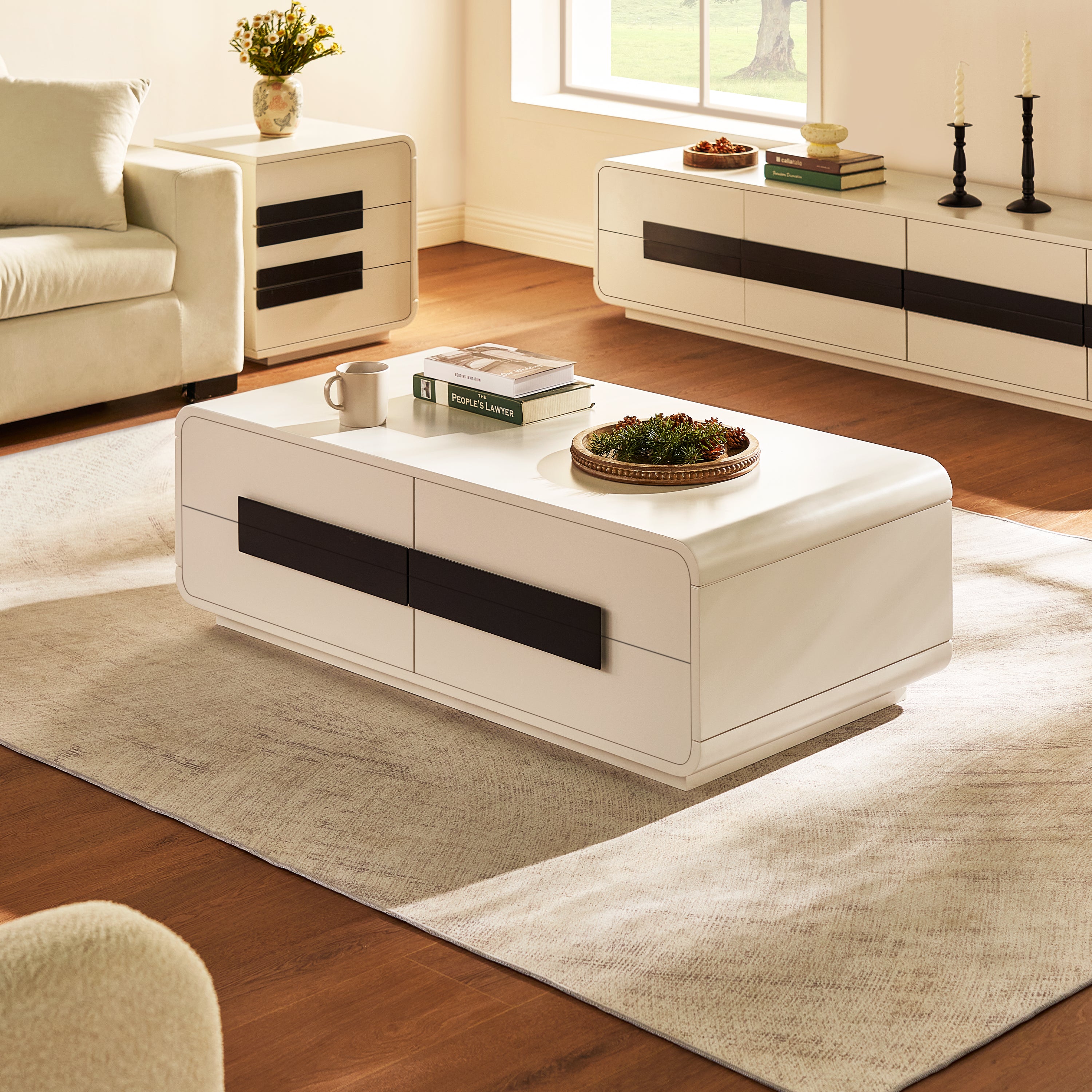 Soren Media Console And Coffee Table Set