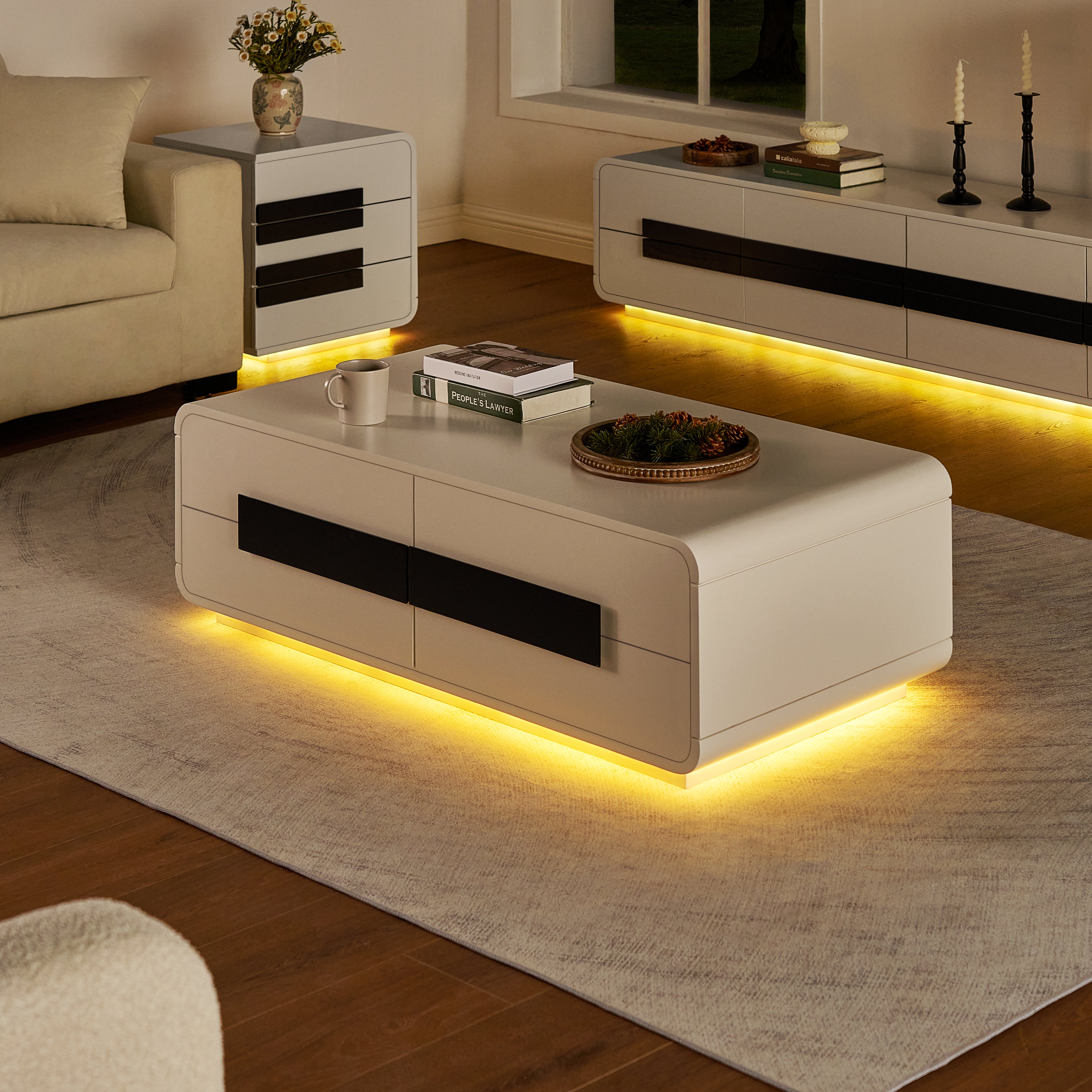 Soren Media Console And Coffee Table Set