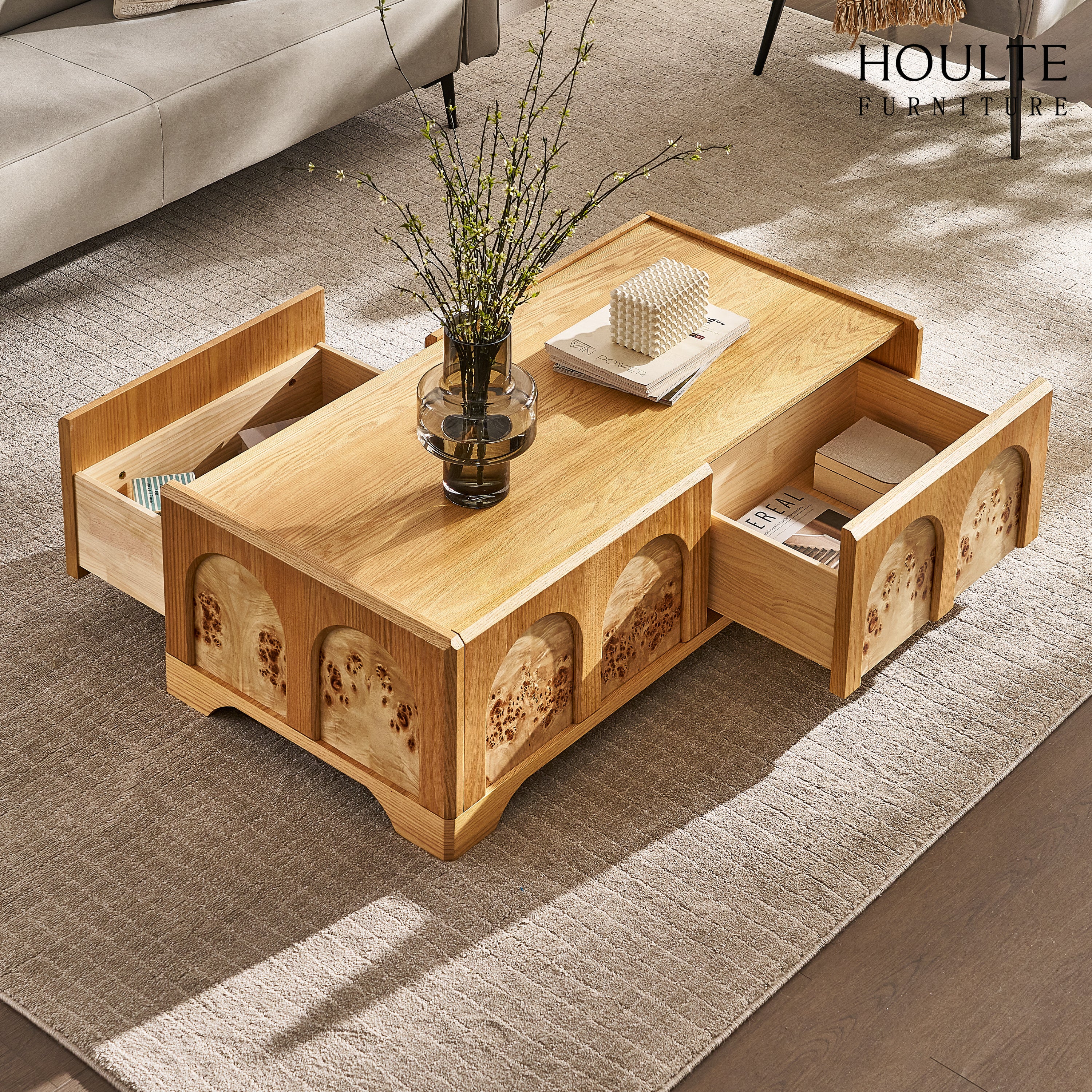 Aurora Oak Coffee Table 47.2"