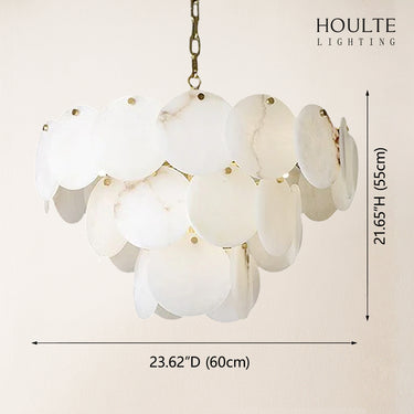 Egwent Alabaster Dish Magnolia Multi-Tiered Round Chandelier 21"H