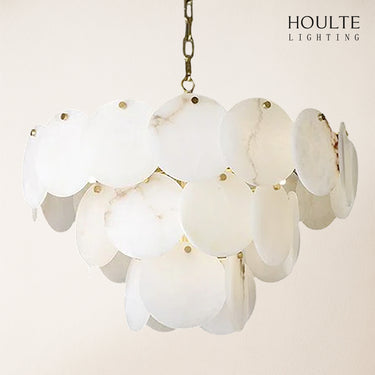 Egwent Alabaster Dish Magnolia Multi-Tiered Round Chandelier 21"H