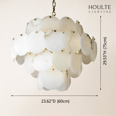 Egwent Alabaster Dish Magnolia Multi-Tiered Round Chandelier 29"H
