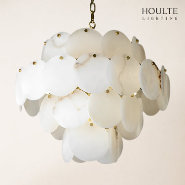 Egwent Alabaster Dish Magnolia Multi-Tiered Round Chandelier 29"H