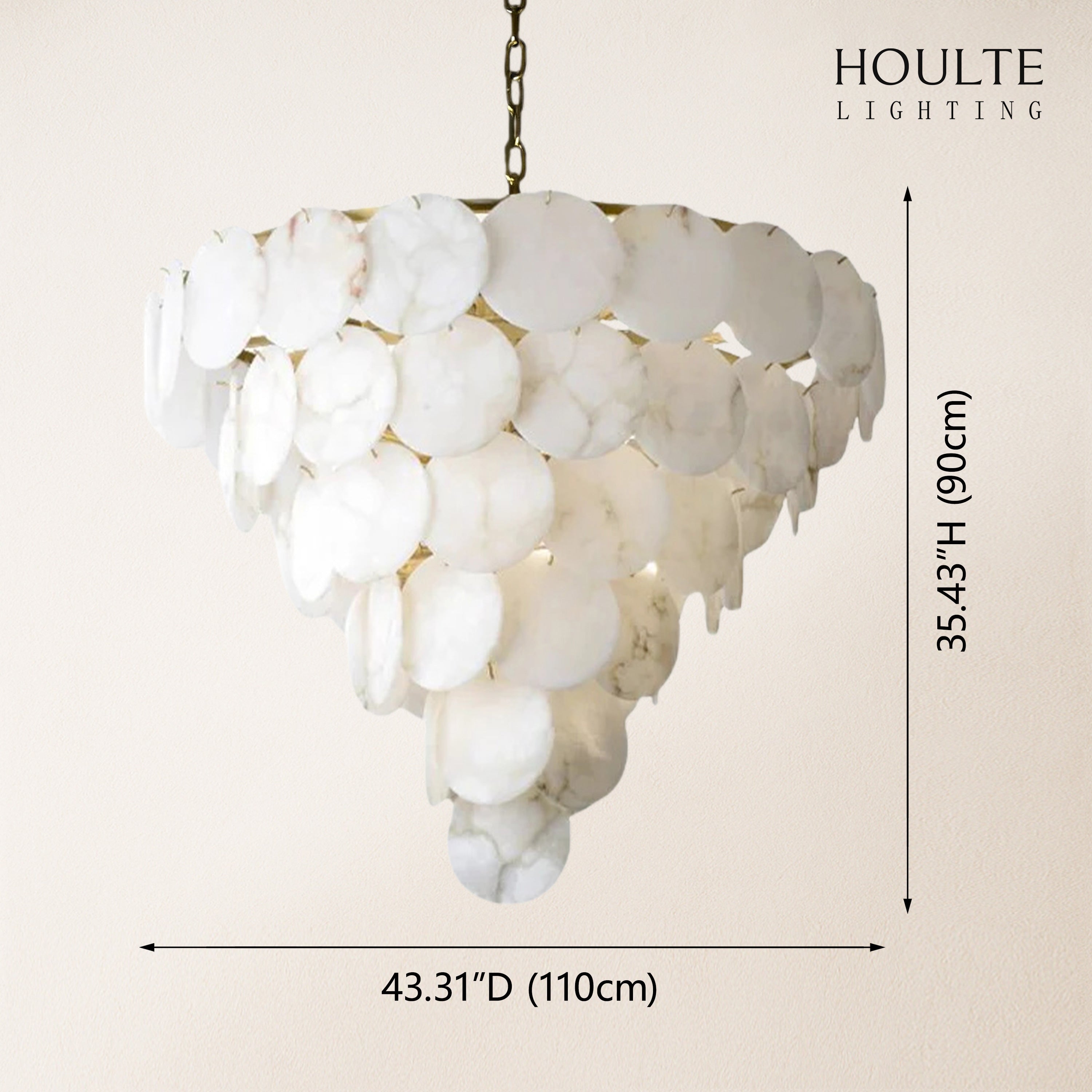 Egwent Alabaster Dish Magnolia Multi-Tiered Round Chandelier 35"H