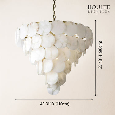 Egwent Alabaster Dish Magnolia Multi-Tiered Round Chandelier 35"H