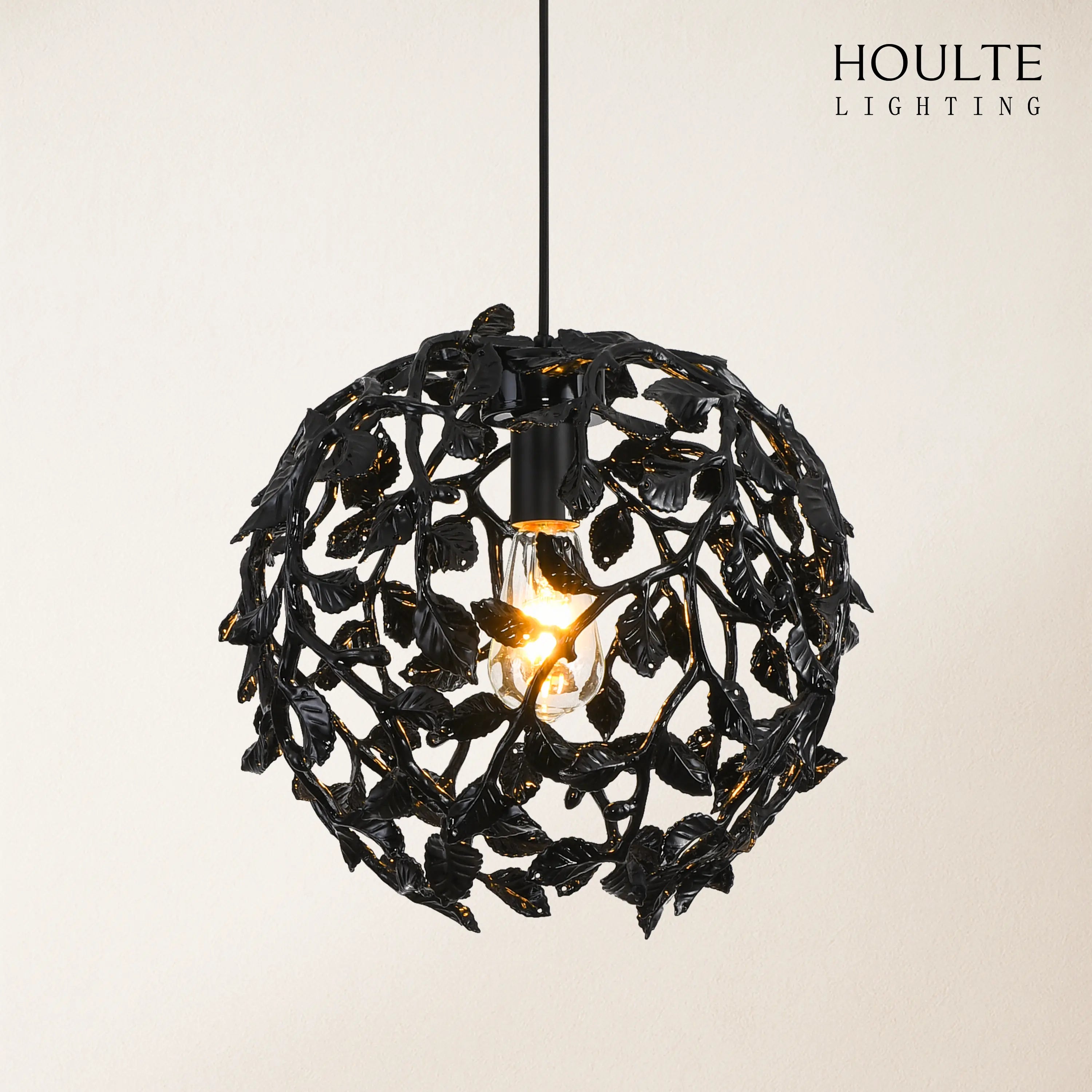 Elara Black Spherical Cage Chandelier  14"D