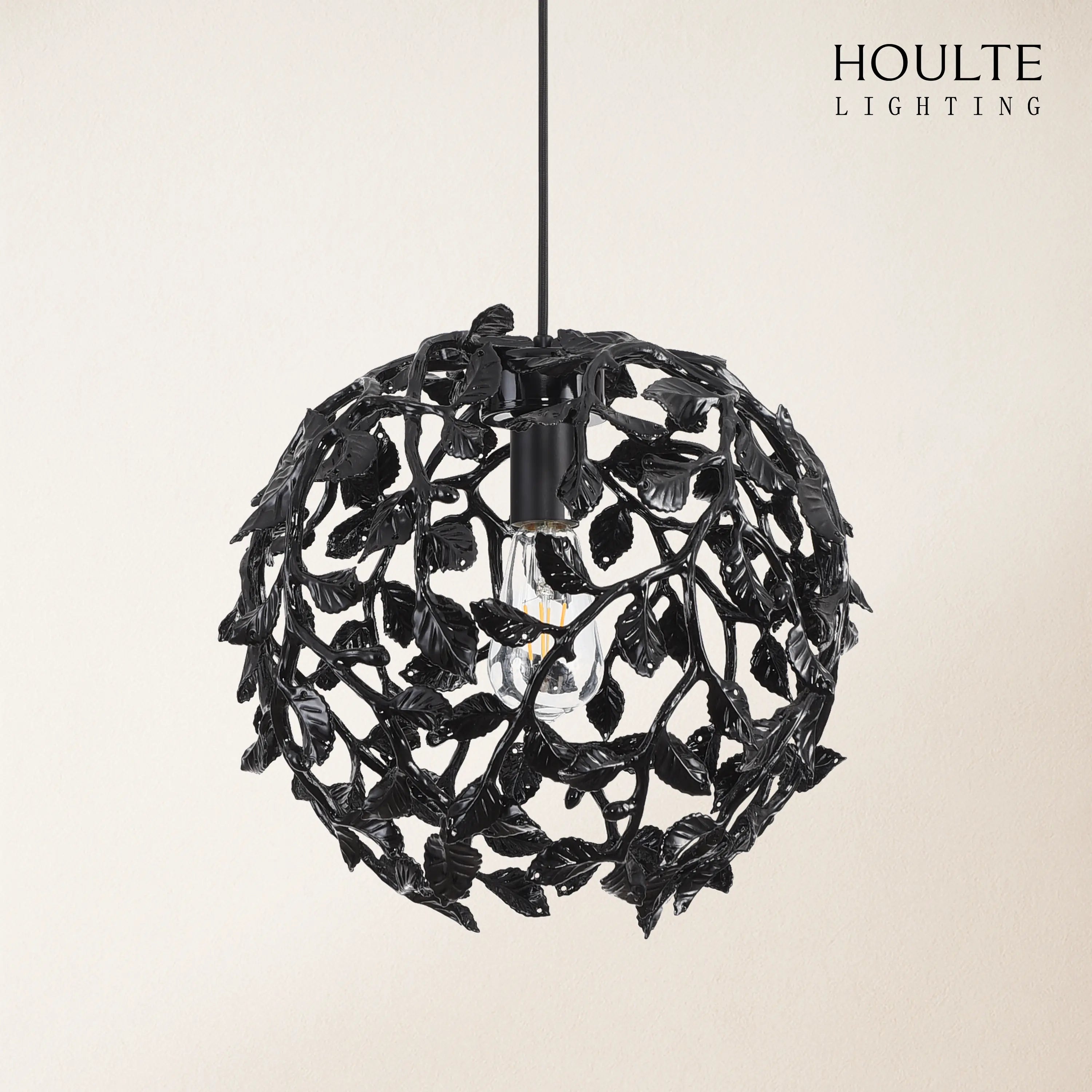 Elara Black Spherical Cage Chandelier  14"D