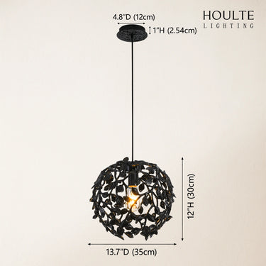 Elara Black Spherical Cage Chandelier  14"D