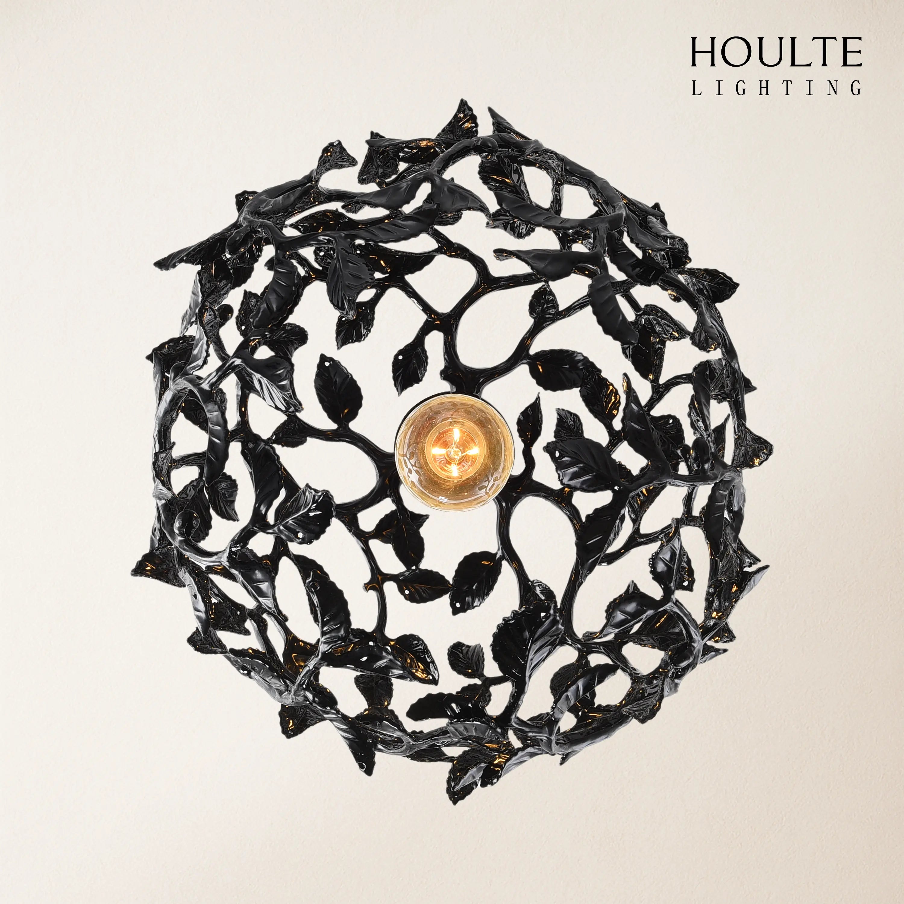 Elara Black Spherical Cage Chandelier  14"D