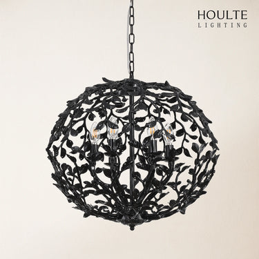 Elara Black Spherical Cage Chandelier 22"D