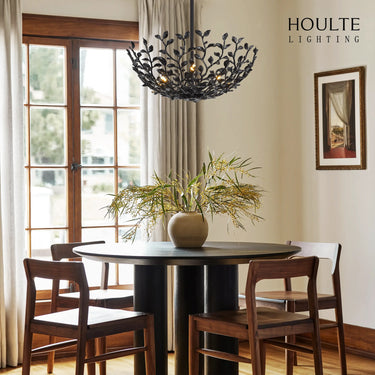 Elara Black Tree Branch Semi Flush Mount Chandelier 25.5"D