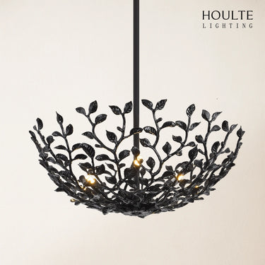 Elara Black Tree Branch Semi Flush Mount Chandelier 25.5"D