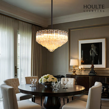 Ethereal Crystal Radiance Clear Amber Round Chandelier 14"D