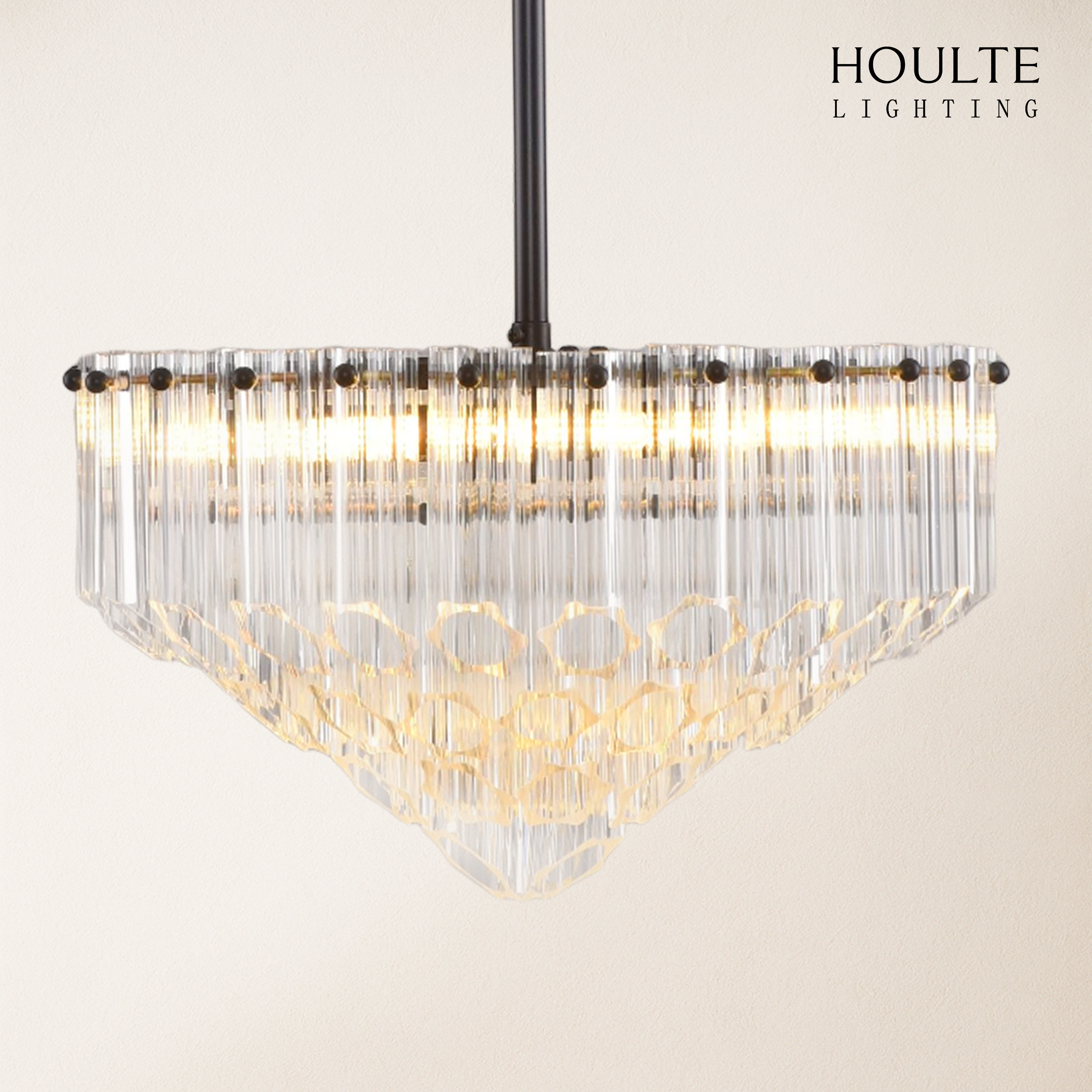 Ethereal Crystal Radiance Clear Amber Round Chandelier 14"D