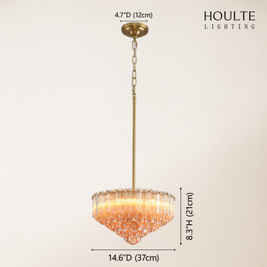 Ethereal Crystal Radiance Clear Amber Round Chandelier 14"D