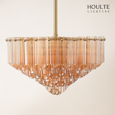 Ethereal Crystal Radiance Clear Amber Round Chandelier 14"D