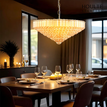 Ethereal Crystal Radiance Clear Amber Round Chandelier 30"D
