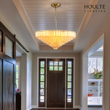 Ethereal Crystal Radiance Clear Amber Round Chandelier 30"D