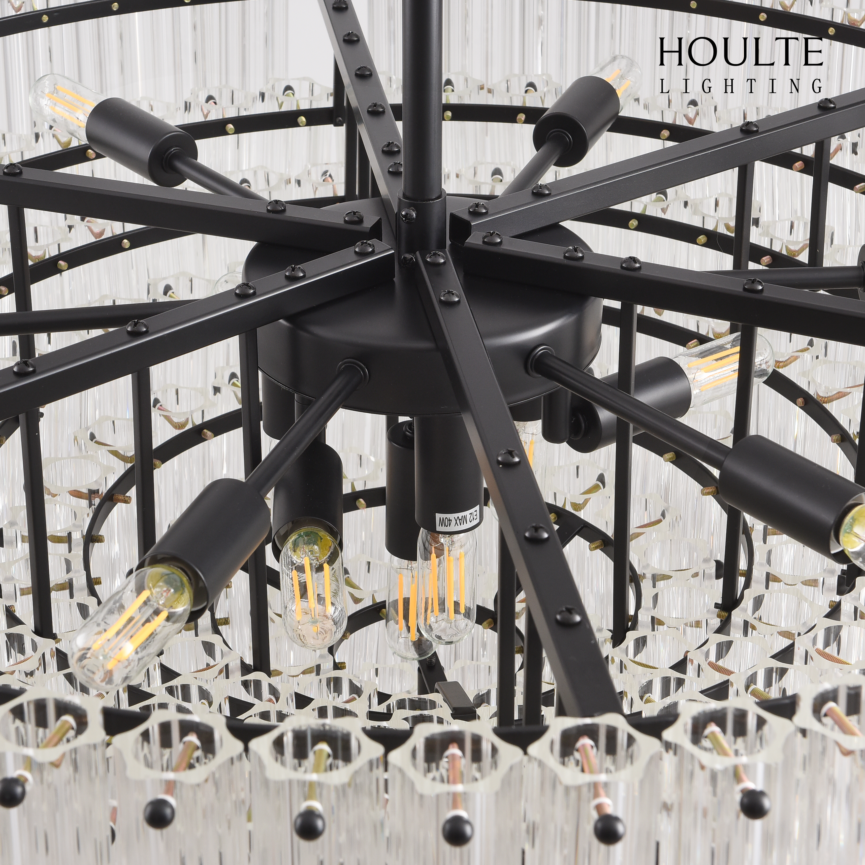 Ethereal Crystal Radiance Clear Amber Round Chandelier 30"D