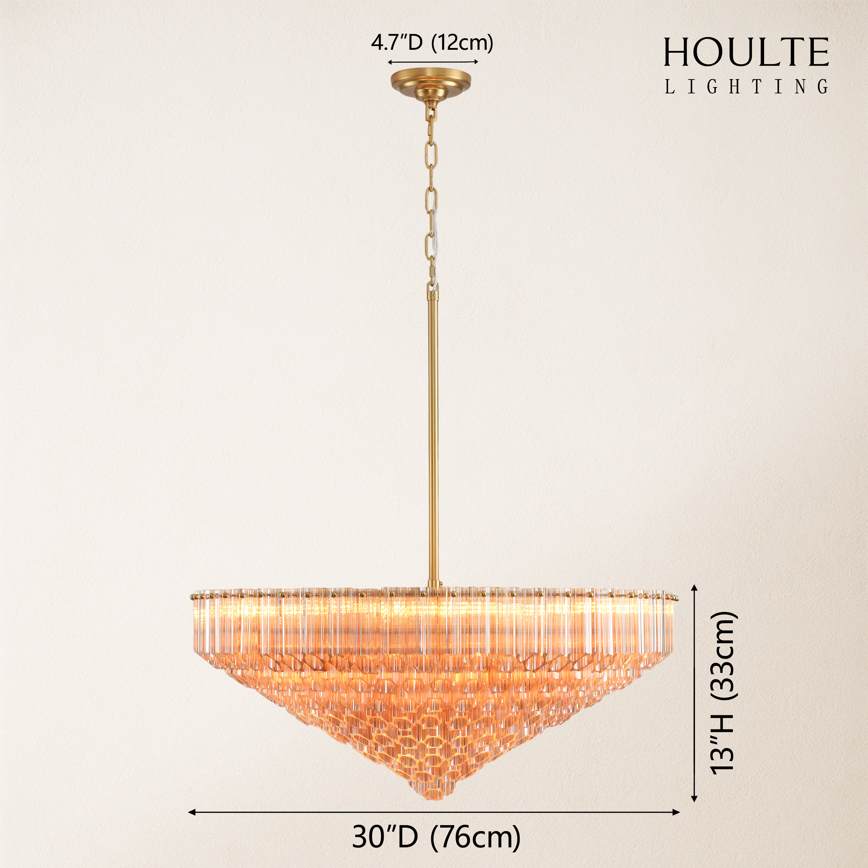 Ethereal Crystal Radiance Clear Amber Round Chandelier 30"D