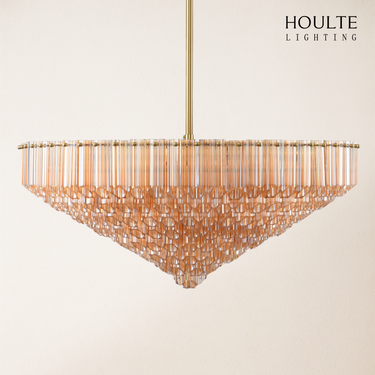 Ethereal Crystal Radiance Clear Amber Round Chandelier 30"D