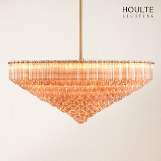 Ethereal Crystal Radiance Clear Amber Round Chandelier 30"D