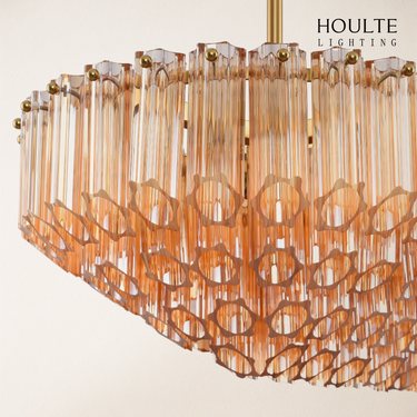 Ethereal Radiance Crystal Clear/Amber Rectangular Chandelier 43"L