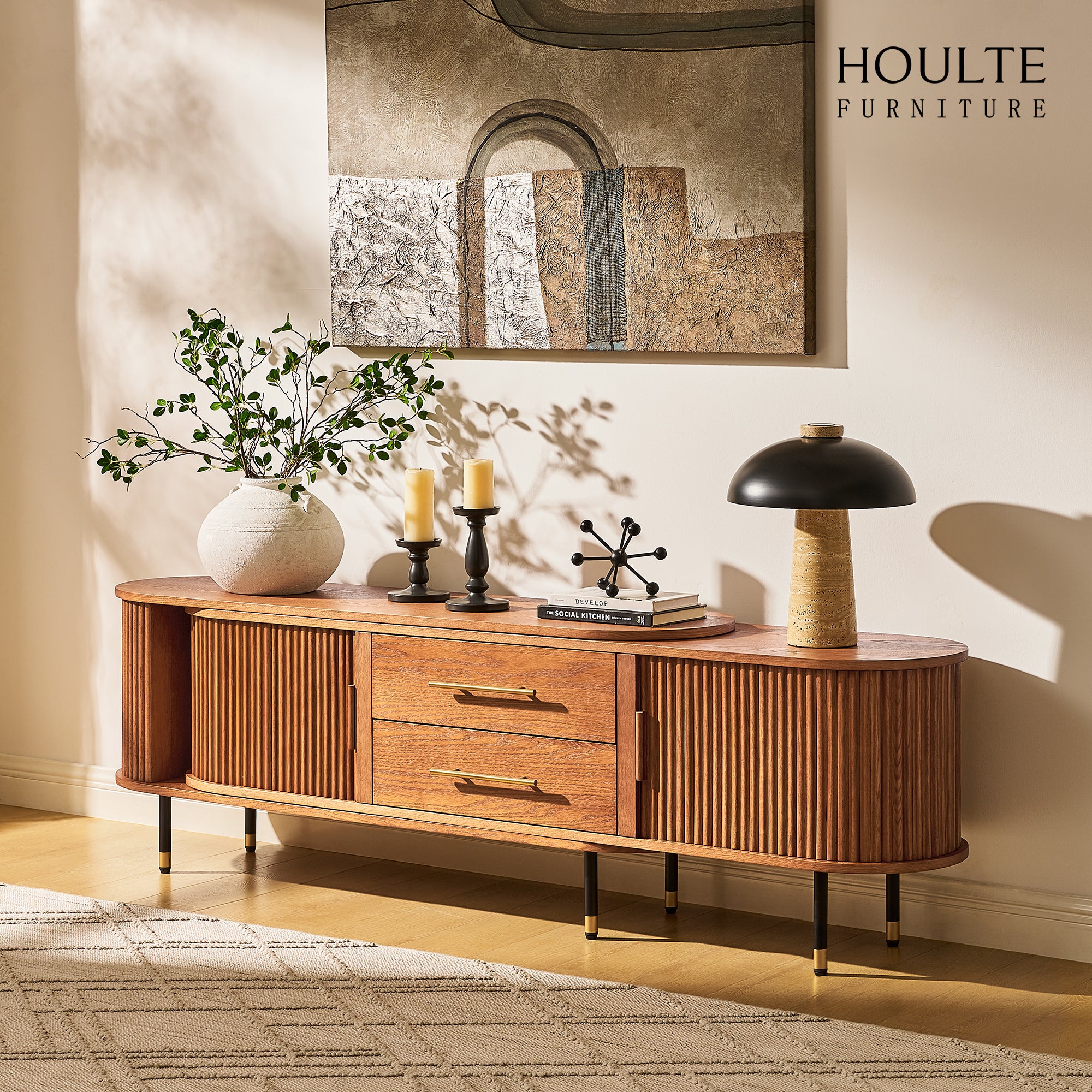 Ewan Oak Extendable Media Console
