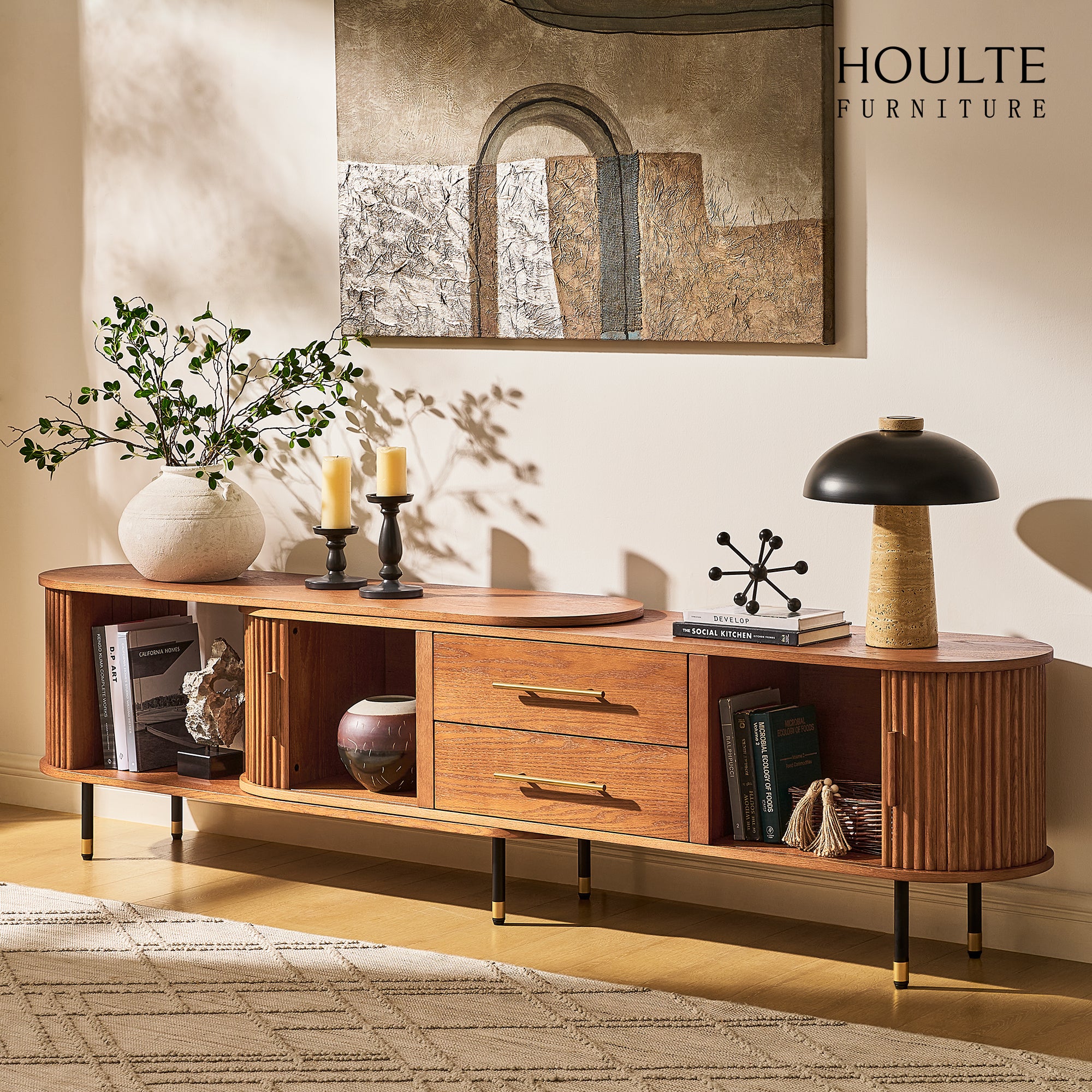 Ewan Oak Extendable Media Console