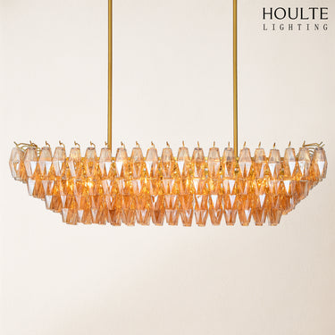 Celestial Drop Muti-Tier Crystal Glass Chandelier 54''W