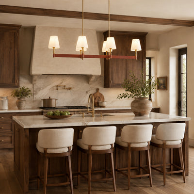 Corvella Leather Linear Chandelier 51"W