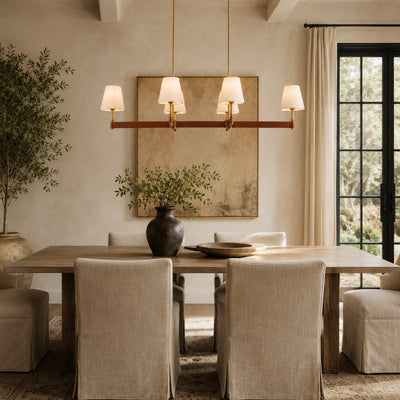 Corvella Leather Linear Chandelier 51"W